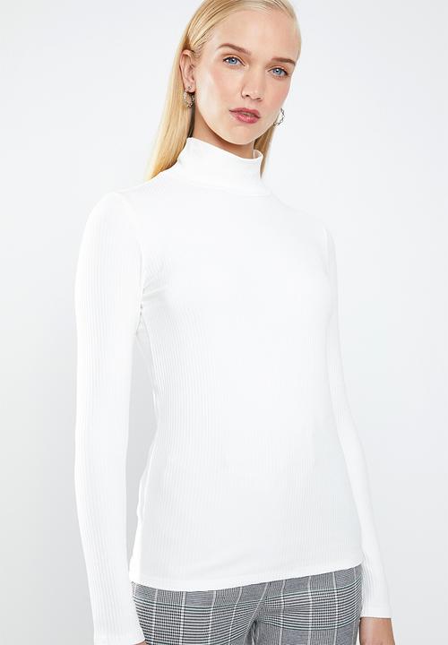MANGO - Turtle neck T-shirt - white