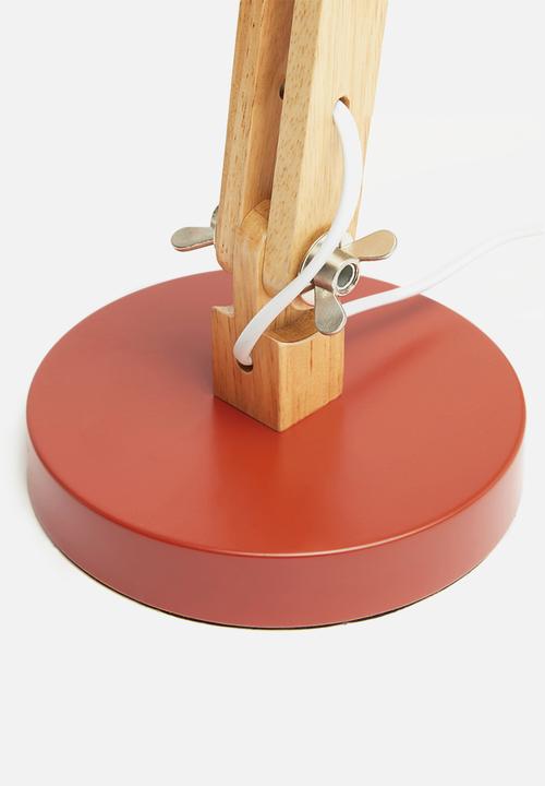 Sixth Floor - Wood table lamp - rust/natural
