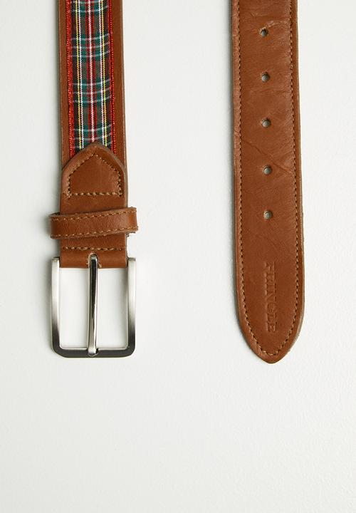 Pringle of Scotland - Sulley tartan belt - tan