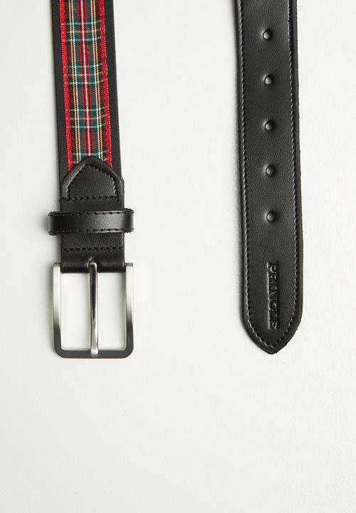 Pringle of Scotland - Sulley tartan belt - black
