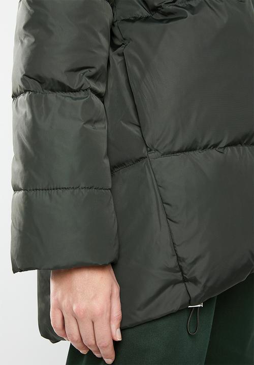 MANGO - Quilted oversized puffer - green