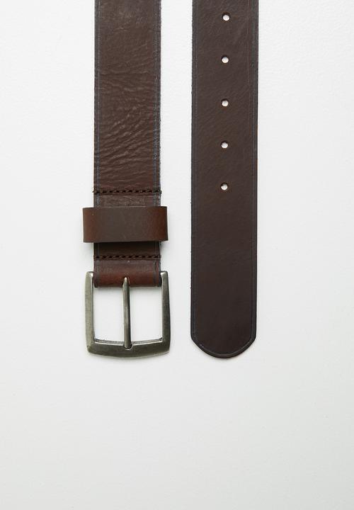Superbalist - Leather belt with contrasting trim - brown