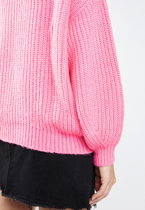 MANGO - Oversized chunky knit - pink
