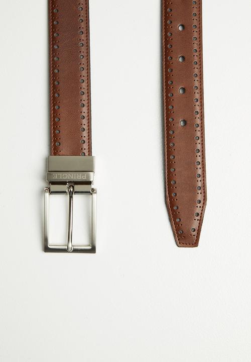 Pringle of Scotland - Rylan rev belt - navy brown