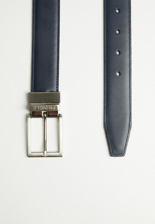 Pringle of Scotland - Rylan rev belt - navy brown