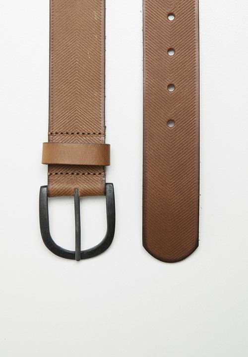 Superbalist - Embossed smart leather belt - brown 