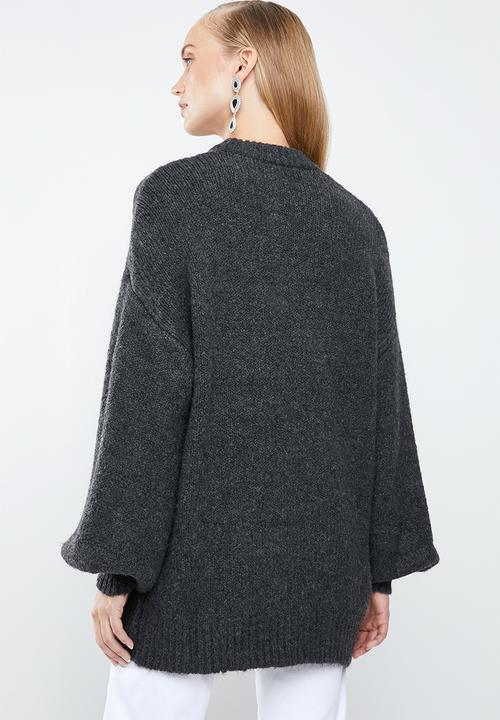 MANGO - Long line knit - grey