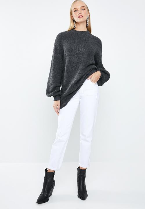 MANGO - Long line knit - grey