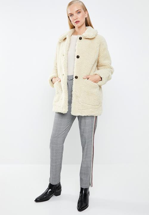 MANGO - Teddy coat - cream