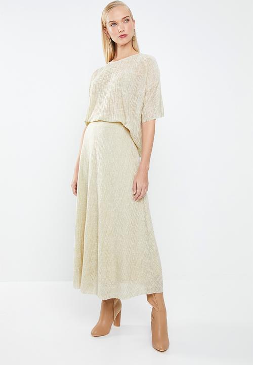 MANGO - Textured flowy T-shirt - beige