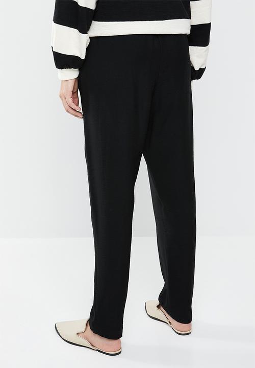 MANGO - Textured baggy trousers - black