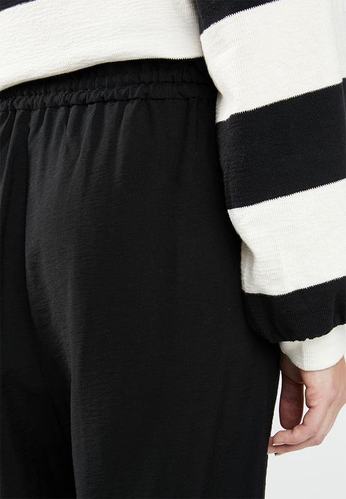 MANGO - Textured baggy trousers - black