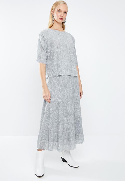 MANGO - Textured flowy T-shirt - grey