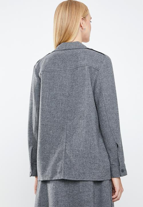 MANGO - Wool blend lightweight jacket - grey