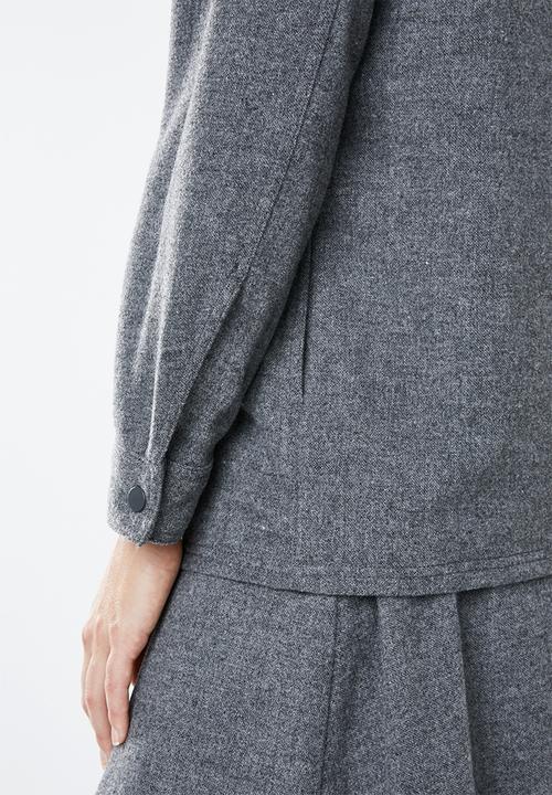MANGO - Wool blend lightweight jacket - grey