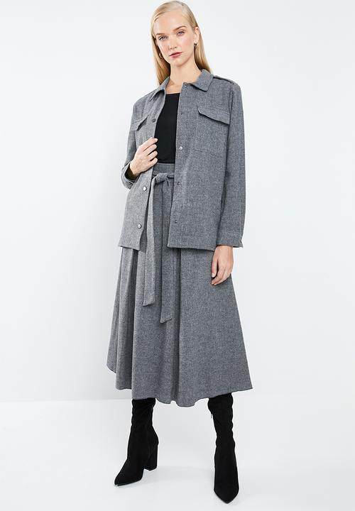 MANGO - Wool blend lightweight jacket - grey