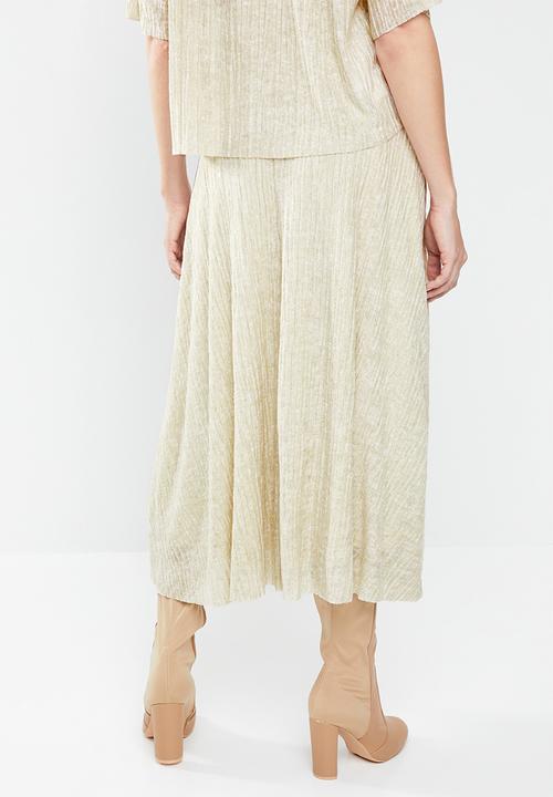 MANGO - Midi textured skirt - cream