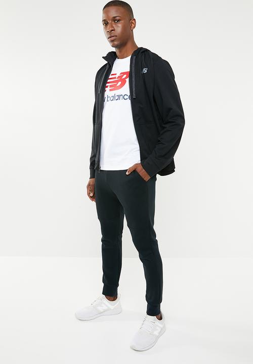 New Balance  - Essentials stacked logo  tee - white