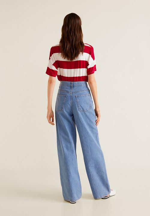MANGO - Chest-pocket striped T-shirt - red & white 