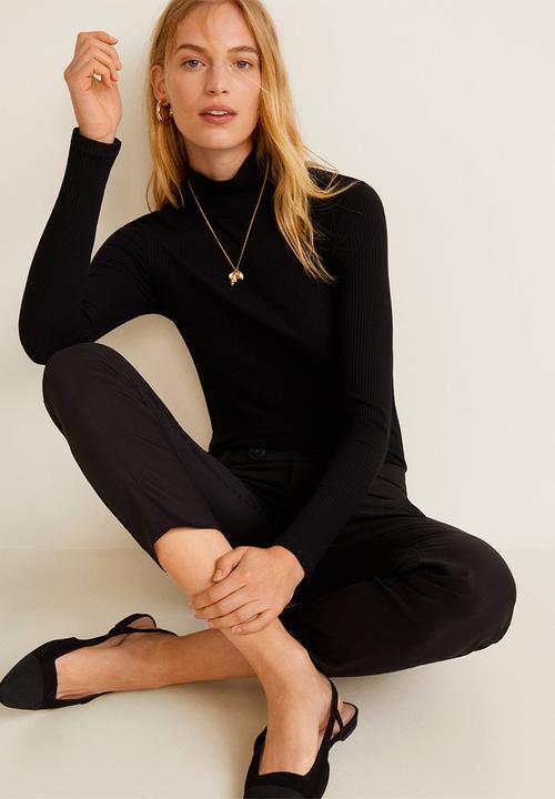 MANGO - Turtle neck T-shirt - black