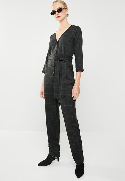 MANGO - Bow 3/4 sleeve jumpsuit - black