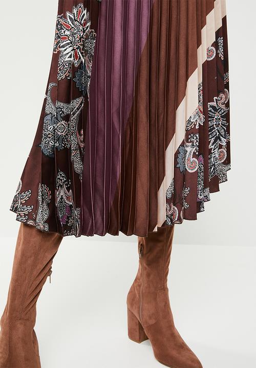 MANGO - Pleated printed skirt - multi