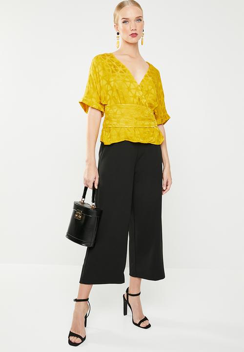 MANGO - Jacquard textured blouse - yellow