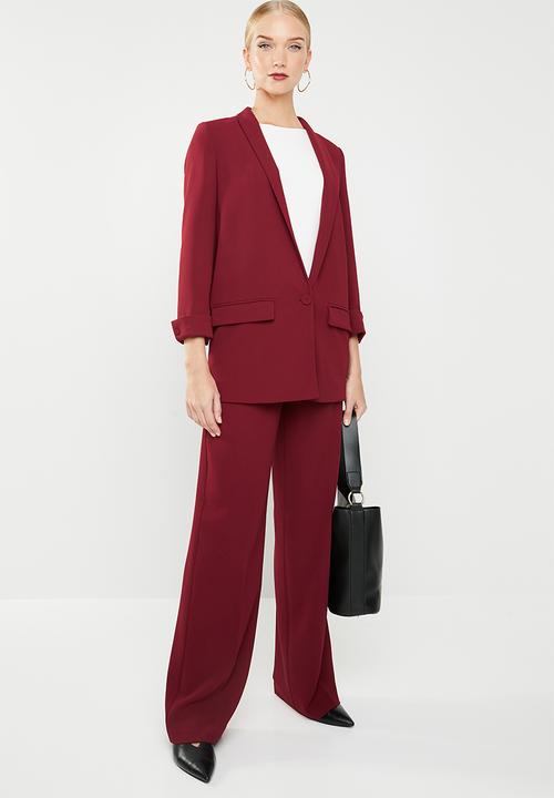 MANGO - Shawl collar blazer - burgundy