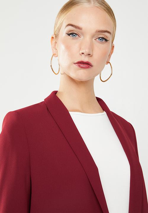 MANGO - Shawl collar blazer - burgundy
