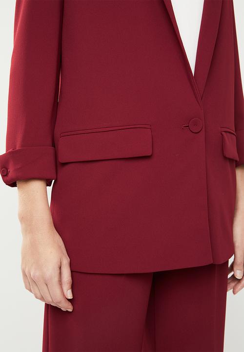 MANGO - Shawl collar blazer - burgundy