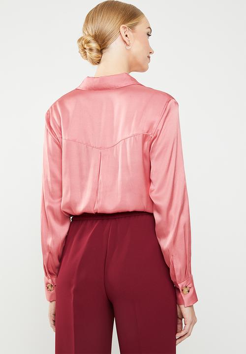 MANGO - Satin blouse - pink