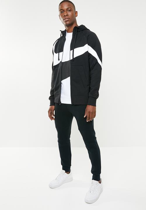 Nike - Nsw hbr full-zip hoodie - black & white
