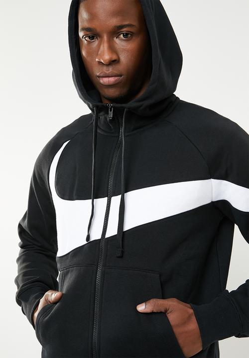 Nike - Nsw hbr full-zip hoodie - black & white