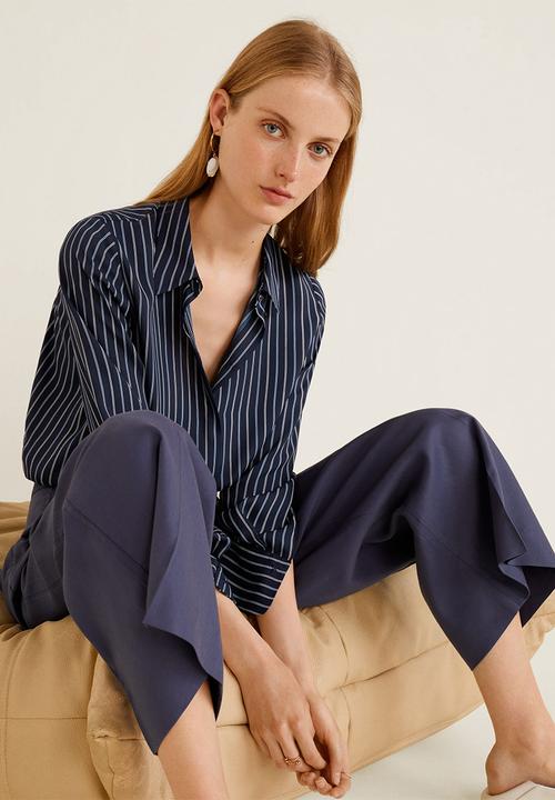 MANGO - Flowy stripe shirt - blue