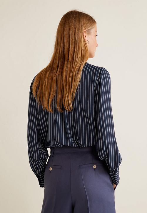 MANGO - Flowy stripe shirt - blue