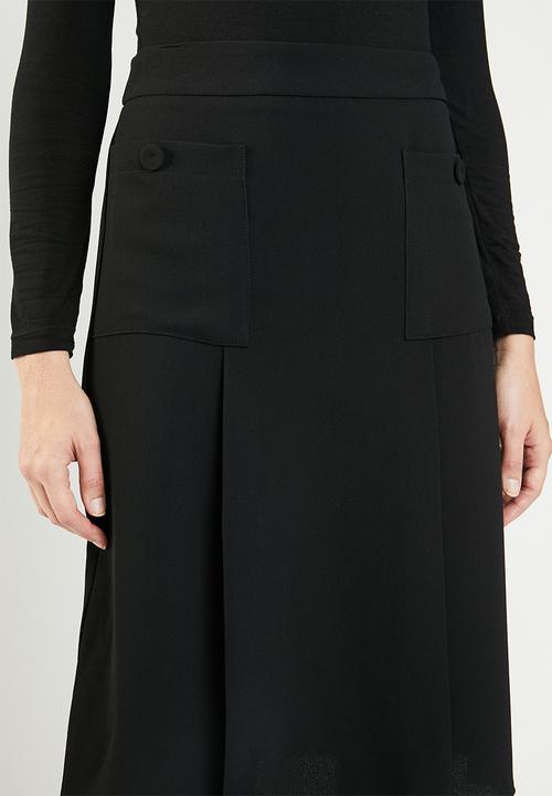 MANGO - Flared midi skirt - black