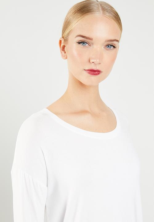 MANGO - Long sleeve loose fit top - white