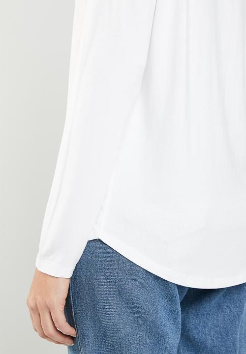 MANGO - Long sleeve loose fit top - white