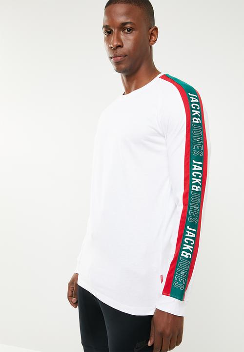 Jack & Jones - Anton long sleeve crew neck top - white