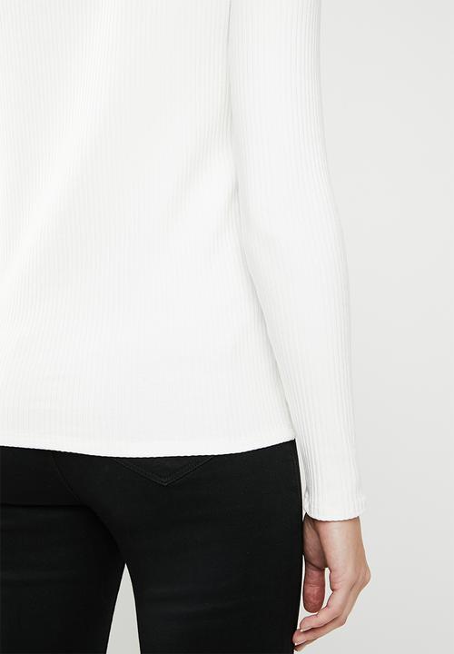 MANGO - Ribbed T-shirt - cream