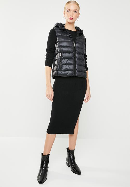 MANGO - Detachable hooded gilet - black