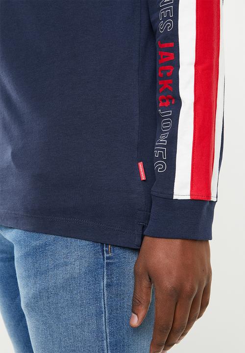 Jack & Jones - Anton long sleeve crew neck top - navy