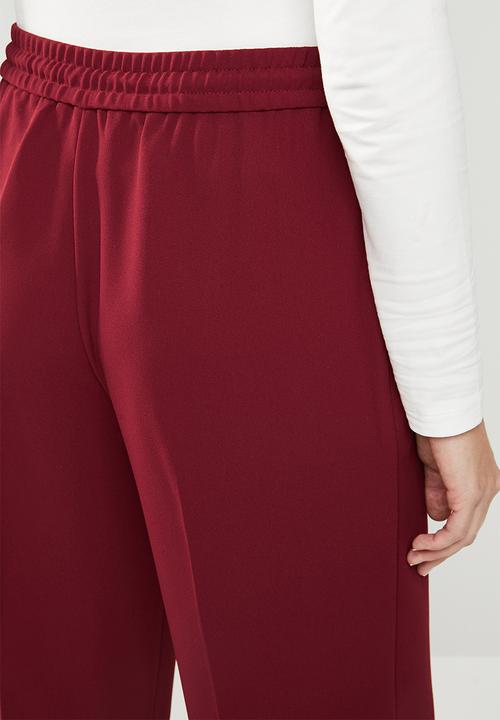 MANGO - Tie waist easy trousers - burgundy