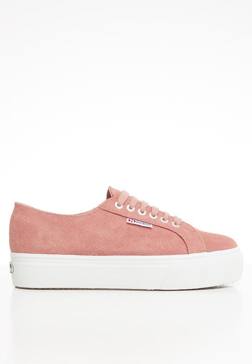 SUPERGA - 2790 Full suede flatform wedge - pink peach