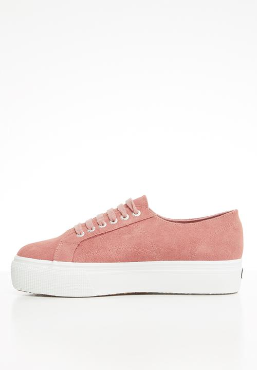 SUPERGA - 2790 Full suede flatform wedge - pink peach