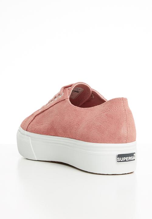 SUPERGA - 2790 Full suede flatform wedge - pink peach