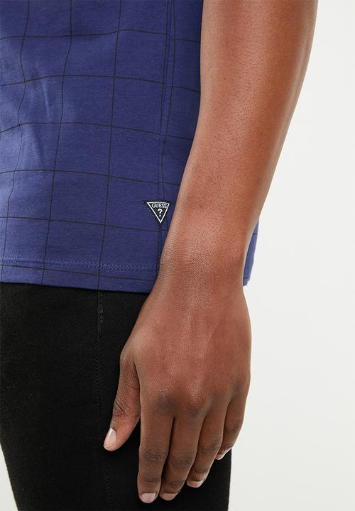 GUESS - Check polo - blue
