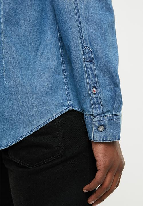 GUESS - Slim fit denim shirt - blue