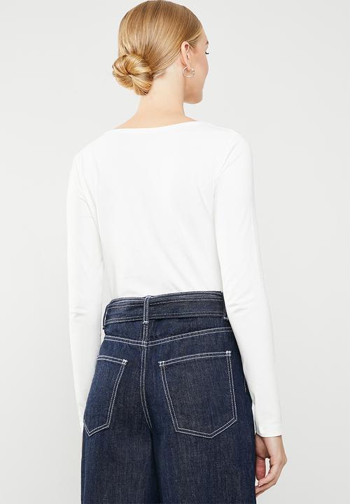 MANGO - Long sleeve T-shirt - white