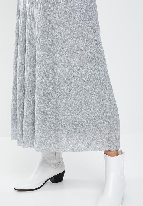 MANGO - Midi textured skirt - grey